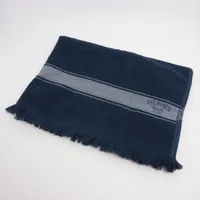 エルメス ロゴ コットン ビーチタオル ネイビー Ａランク
