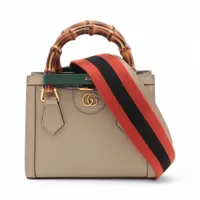 グッチ バンブー ダイアナ レザー 2WAYハンドバッグ ベージュ ＡＢランク