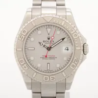 ロレックス ヨットマスター 168622 SS×PT AT シルバー文字盤