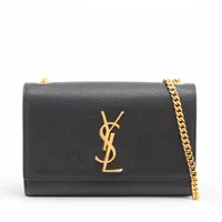 サンローランパリ クラシックケイト レザー チェーンショルダーバッグ ブラック