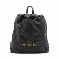 シャネル シャネル22 バックパック レザー ブラック ゴールド金具 ＡＢランク