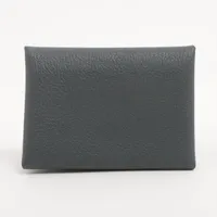 エルメス カルヴィ デュオ シェブルミゾル グレー シルバー金具 Ａランク