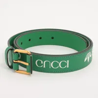 グッチ × アディダス レザー ロゴ ベルト 702277 GUCCI(グッチ) / ベルト/レザー/GRN/メンズ/702277 | 中古品の