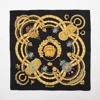 エルメス カレ90 KOSMIMA 宇宙 シルク スカーフ ブラック ＡＢランク