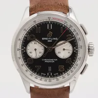ブライトリング プレミエ B01 クロノグラフ 42 AB0118A21B1X2 SS×革 AT 黒文字盤 ＡＢランク