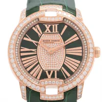 ロジェデュブイ ベルベット DBVE0093 RG×革 AT グリーン文字盤