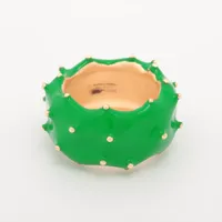 ボッテガヴェネタ 925×エナメル リング グリーン×ゴールド ＡＢランク
