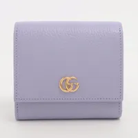 グッチ GGマーモント 598587 レザー コンパクトウォレット パープル Ａランク