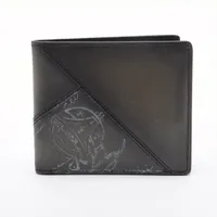 ベルルッティ カリグラフィ レザー 札入れ トゥルティエールグレー×ブラック ＡＢランク