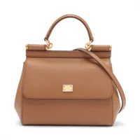 ドルチェ&ガッバーナ シシリー レザー 2WAYハンドバッグ ブラウン ＡＢランク