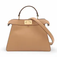 フェンディ ミニピーカブー ムートン×レザー 2WAYハンドバッグ フェンディ ミニピーカブー ムートン×レザー 2WAYハンドバッグ
