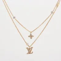 ルイヴィトン M01845 ネックレス・レディ LV ラインストーン