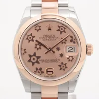 ロレックス デイトジャスト 178241 SS×PG AT ピンクフラワー文字盤