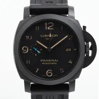 パネライ ルミノール GMT 3デイズ PAM01441 Ti×ラバー AT 黒文字盤 ＡＢランク