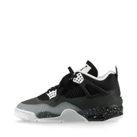 ナイキ AIR JORDAN 4 RETRO ヌバックレザー スニーカー 24AW ブラック×グレー ＡＢランク
