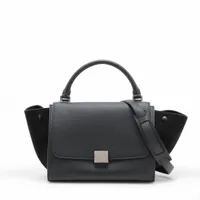 セリーヌ トラペーズ レザー 2WAYハンドバッグ ブラック