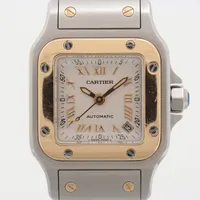 カルティエ サントスガルベSM W20045C4 SS×YG AT シルバー文字盤