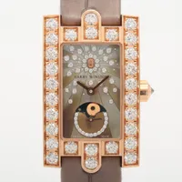 ハリーウィンストン アヴェニュー クラシック ムーンフェイズ AVEQMP21RR001 RG×革 QZ シェル文字盤