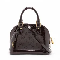 廃番品　ヴィトン VUITTON アルマbb ヴェルニ　アマラント　M91678 LOUIS VUITTON ルイヴィトン ハンドバッグ ショルダーバッグ M91678