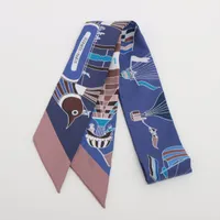 エルメス ツイリー LES FOLIES DU CIEL 大空の狂気 シルク スカーフ ブルー Ａランク