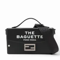 フェンディ×マークジェイコブス ソフトトランク バゲット レザー 2WAYハンドバッグ ブラック ＡＢランク