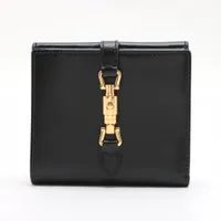 グッチ ジャッキー 658550 レザー コンパクトウォレット ブラック ＡＢランク