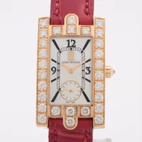 ハリーウィンストン アベニュー AVEQHM21YY036 YG×革 QZ シェル文字盤