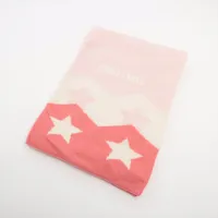 ミュウミュウ ウール×カシミヤ マフラー ピンク×ホワイト ＡＢランク