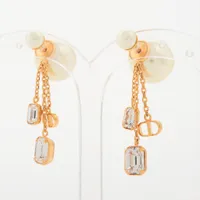 ディオール Dior Tribales  ディオール トライバル GP×ラインストーン×フェイクパール ピアス(両耳用) ゴールド ＡＢランク