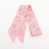 エルメス ツイリー LES CLES 鍵 スカーフ シルク ピンク