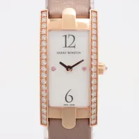 ハリーウィンストン アヴェニューCミニ PG×革 QZ シェル文字盤