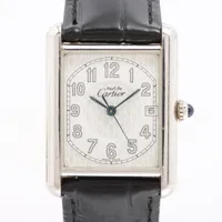 カルティエ マストタンク W1014354 925×社外革 QZ 白文字盤