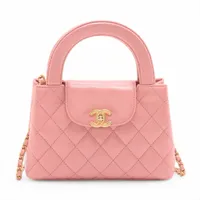 シャネル マトラッセ レザー ピンク ゴールド金具 ＡＢランク