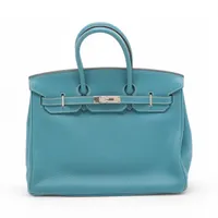 エルメス バーキン35 トリヨンクレマンス ブルージーン シルバー金具