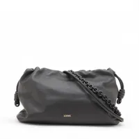 ロエベ フラメンコパース ラージ レザー 2WAYショルダーバッグ ブラック Ａランク