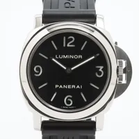 パネライ ルミノールベース PAM00112 SS×ラバー 手巻き 黒文字盤 Ａランク
