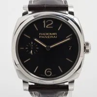 パネライ ラジオミール PAM00514 SS×社外革 手巻き 黒文字盤 ＡＢランク