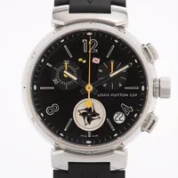 ルイ・ヴィトン タンブール ラブリーカップ Q11BG SS×ラバー QZ 黒文字盤