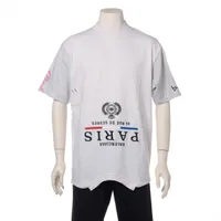 バレンシアガ コットン Tシャツ 22年 ピンク×グレー ＡＢランク
