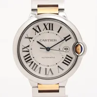 カルティエ バロンブルー ドゥ カルティエ W69009Z3 SS×YG AT シルバー文字盤