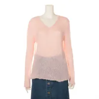 サンローランパリ モヘヤ×ナイロン×ウール ニット 17年 ピンク