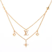 ヴィトン ネックレスLVフローラグラム M00981 GP×フェイクパール ネックレス GK1254 ゴールド ＡＢランク