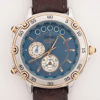 セイコー ヨットタイマー 6M37-6000 SS×社外革 QZ 青文字盤