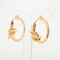 CELINE ゴールド ノットピアス CELINE - CELINE セリーヌ ノット スモール フープ ピアス