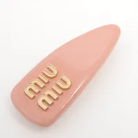 ミュウミュウ ロゴ 5IF092 パテントレザー バレッタ ピンク ＡＢランク