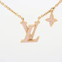 ヴィトン ネックレス LV アイコニック エナメル M01215 GP×エナメル ネックレス BY0224 ゴールド×ピンク ＡＢランク