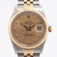 ロレックス デイトジャスト 16013G SS×YG AT シャンパン文字盤