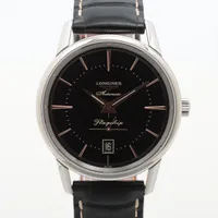 ロンジン フラッグシップヘリテージ L4.795.4 SS×革 AT 黒文字盤 Ａランク