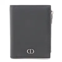 ディオール CD Icon CDアイコン レザー コンパクトウォレット ブラック Ａランク