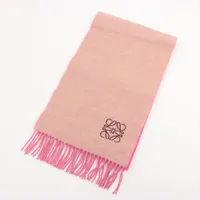 ロエベ アナグラム ウール×カシミヤ マフラー ピンク ＡＢランク